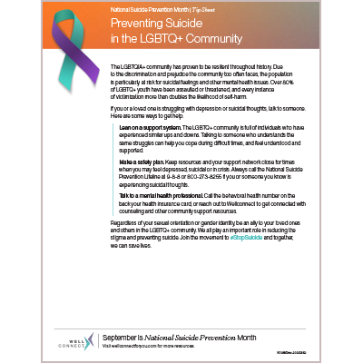 Preventing Suicide LGBTQIA+