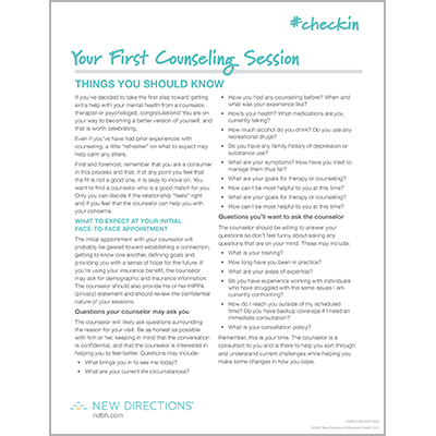 Tip Sheet: Your First Counseling Session